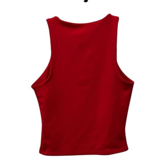 NWOT🦋 EXPRESS 🌸 Women's Body Contour High Compression Cropped RED Tank Top XXS - Picture 3 of 3